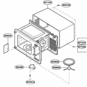 Oven Cavity Parts Diagram and Parts List for MA1012B BKEGSE LG Wall Oven