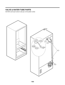 Valve And Water Tube Parts Diagram and Parts List for GR-J288NMXM AMTCNA0 LG Refrigerator