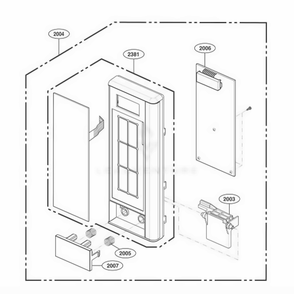 Controller Parts Diagram and Parts List for 66993 CS6ESEA LG Wall Oven