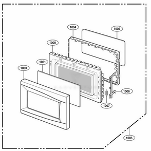 Door Parts Diagram and Parts List for 62344 CBSESEA LG Wall Oven
