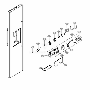 Dispenser Part Diagram and Parts List for LSSB2791ST ASTCNA0 LG Refrigerator
