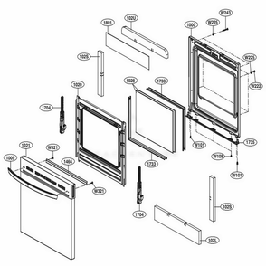 Door Parts Diagram and Parts List for LREL6323D FBDLLGA LG Wall Oven