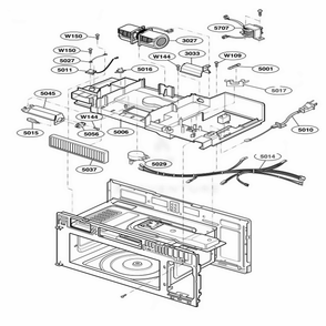 Interior Parts 2 Diagram and Parts List for 80802 AWHESEA LG Microwave