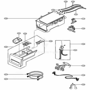 Dispenser Assembly Diagram and Parts List for 40272 ABWESEU LG Washer