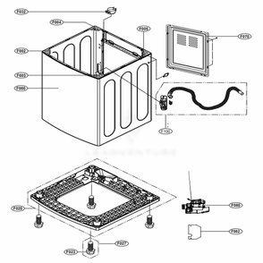 Outer Case Assembly Diagram and Parts List for WT4801CW ABWESED LG Washer