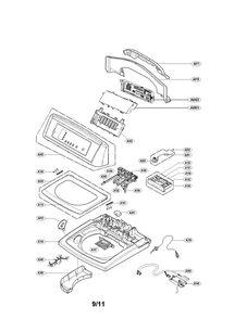 Top Cover Assemlby Parts Diagram and Parts List for WT4801CW 00 LG Washer