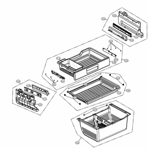 Freezer Parts Diagram and Parts List for LFXS30726S ASTCNA0 LG Refrigerator