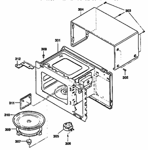 Oven Cavity Diagram and Parts List for 7218954990  Kenmore Microwave