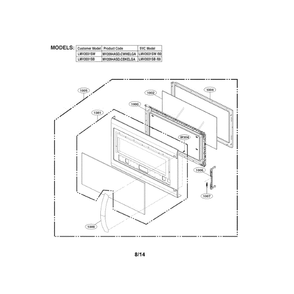 Door Diagram and Parts List for LMV2031SB 00 LG Microwave