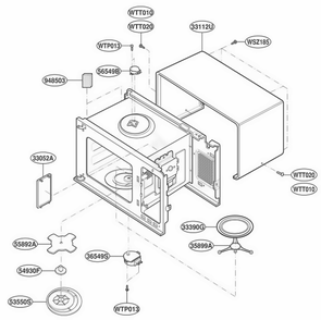 Oven Cavity Parts Diagram and Parts List for JE1860CH AT4EGEU LG Wall Oven