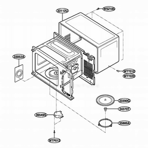 Part Location Diagram of 3112W0U051L LG OUT CASE,U-BENDING