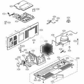 Mechanical Compartment Diagram and Parts List for 51026 ATI1SER LG Refrigerator