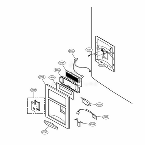 Dispenser Parts Diagram and Parts List for 78542 ASW6SER LG Refrigerator