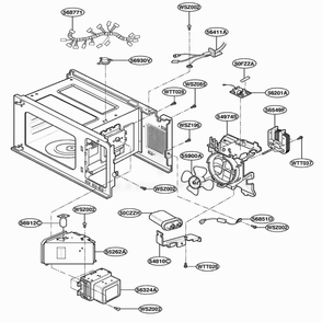 Interior Parts Diagram and Parts List for DMW10B SGEDOM LG Range