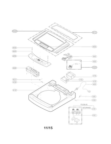 Top Cover Parts Diagram and Parts List for WT901CW  LG Washer