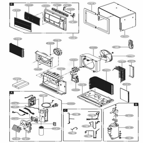Main Diagram and Parts List for LT1016CER AWYAUSH LG Air Conditioner