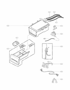 Dispenser Assembly Parts Diagram and Parts List for 79641373210  Kenmore Washer