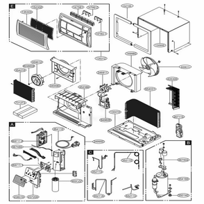 Main Diagram and Parts List for LT0816CER ASWAUSH LG Air Conditioner