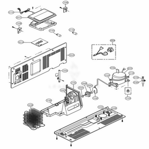 Machine Compartment Diagram and Parts List for LSXS26366D ASBCNA2 LG Refrigerator