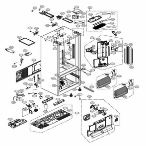 Case Parts Diagram and Parts List for LFXS30766D ASBCNA1 LG Refrigerator
