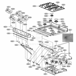 Cooktop Parts Diagram and Parts List for LRG4115ST ASTELGA LG Range