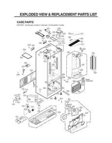 Case Parts Diagram and Parts List for GR-J298LSJM ASTCNA1 LG Refrigerator