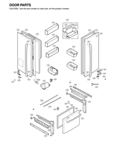 Door Parts Diagram and Parts List for LFX25974SW 05 LG Refrigerator