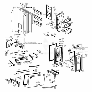 Door Parts Diagram and Parts List for LMXS30796D ASBCNA1 LG Refrigerator