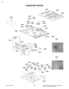 Cooktop Parts Diagram and Parts List for FP473ALS ABDELGA LG Range