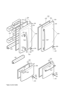 Door Parts Diagram and Parts List for LRBC20512SW 01 LG Refrigerator