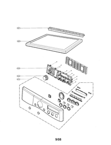 Control Panel/plate Diagram and Parts List for DLE2522W  LG Dryer