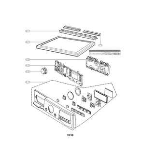 Control Panel Assembly Diagram and Parts List for DLGX3876V 00 LG Dryer