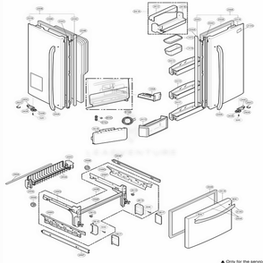 Door Parts Diagram and Parts List for 78733 ASTCSER LG Refrigerator
