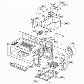 Interior Part 1 Diagram and Parts List for SCA1000HWW AWHEGEU LG Range