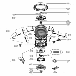 Tub Assembly Diagram and Parts List for WT7700HKA ABSEEUS LG Washer