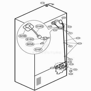 Valve And Water Tube Parts Diagram and Parts List for 78743 ASTCSEF LG Refrigerator