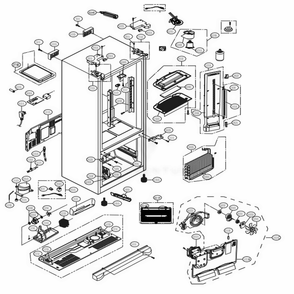 Case Parts Diagram and Parts List for LFXS24566S ASTCNA1 LG Refrigerator
