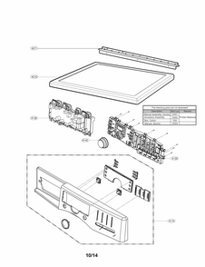 Control Panel Parts Diagram and Parts List for 79691383410  Kenmore Dryer