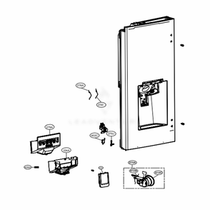 Dispenser Parts Diagram and Parts List for LFXS26566S ASTCNA0 LG Refrigerator