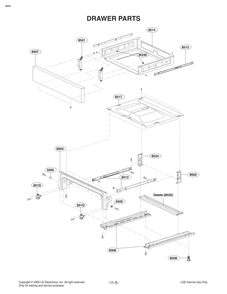 Drawer Parts Diagram and Parts List for FP473ALS ABDELGA LG Range