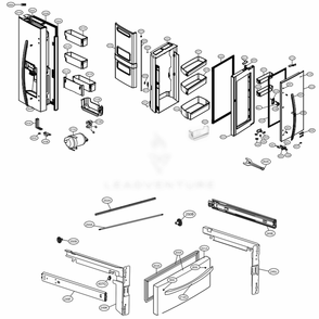Door Parts Diagram and Parts List for 73115 ASTCSE0 LG Refrigerator