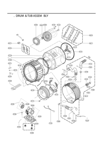 Drum And Tub Assem Diagram and Parts List for FH4F2CDYP7 ASSEPUS LG Washer