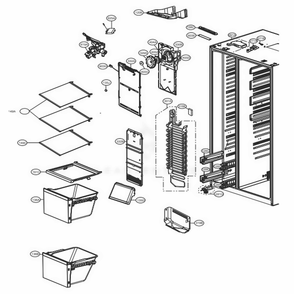 Freezer Compartment Diagram and Parts List for LSXS26366S ASTCNA8 LG Refrigerator