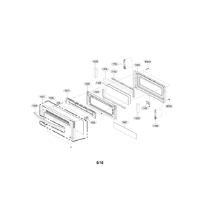 Upper Door Diagram and Parts List for LDE4415BD 00 LG Range