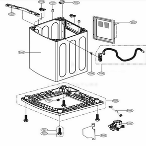 Outer Case Assembly Diagram and Parts List for WT5680HWA ABWEECI LG Washer