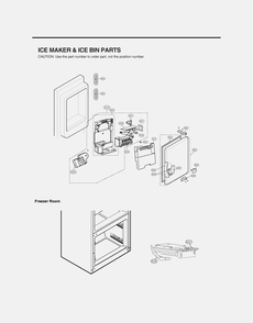 Ice Maker And Ice Bin Parts Diagram and Parts List for GR-L298LSJM ASTCNA1 LG Refrigerator