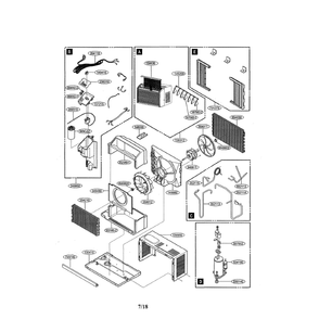 Room A / C Diagram and Parts List for LW5016 00 LG Air Conditioner