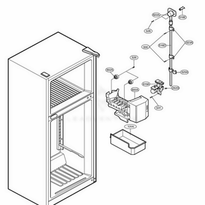 Ice Maker Parts 1 Diagram and Parts List for 75252 ASWCSEF LG Refrigerator