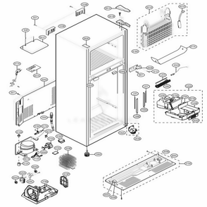 Case Parts Diagram and Parts List for 78039 AWBCSE4 LG Refrigerator