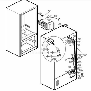 Ice Maker Parts Diagram and Parts List for 78719 AHMCSER LG Refrigerator
